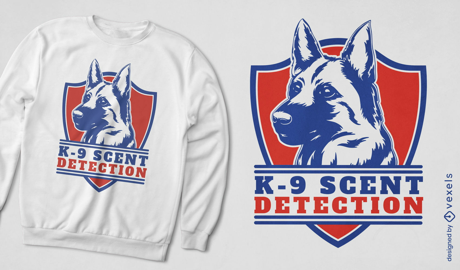 Design de camiseta com distintivo de cão policial