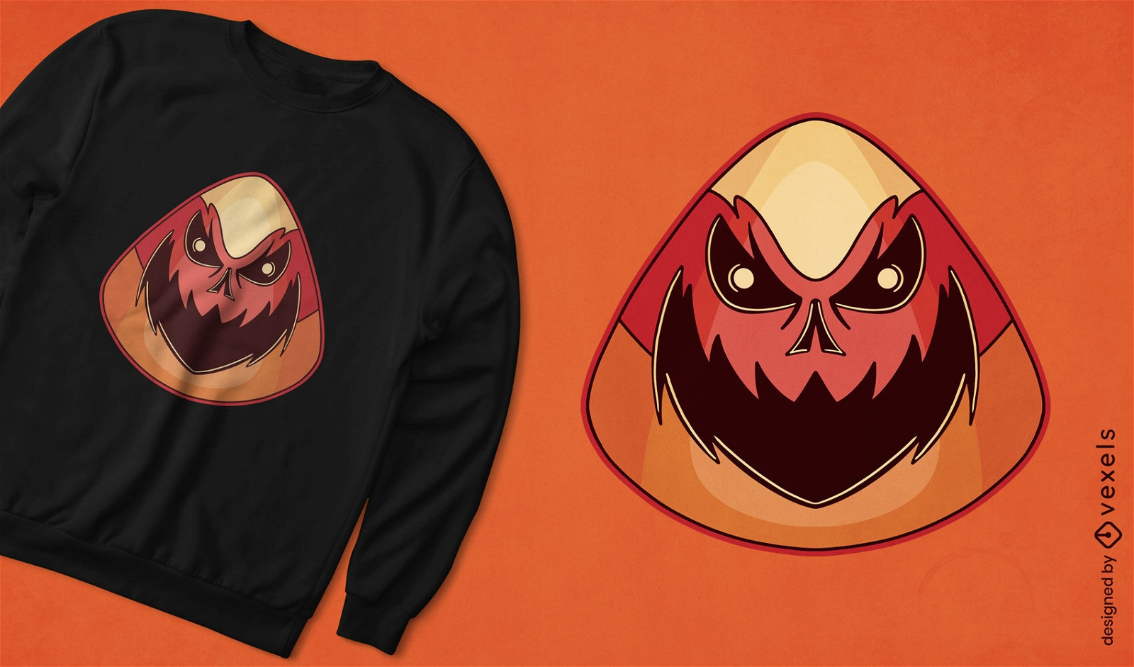 S??igkeitsmais-Monster Halloween-T-Shirt-Design