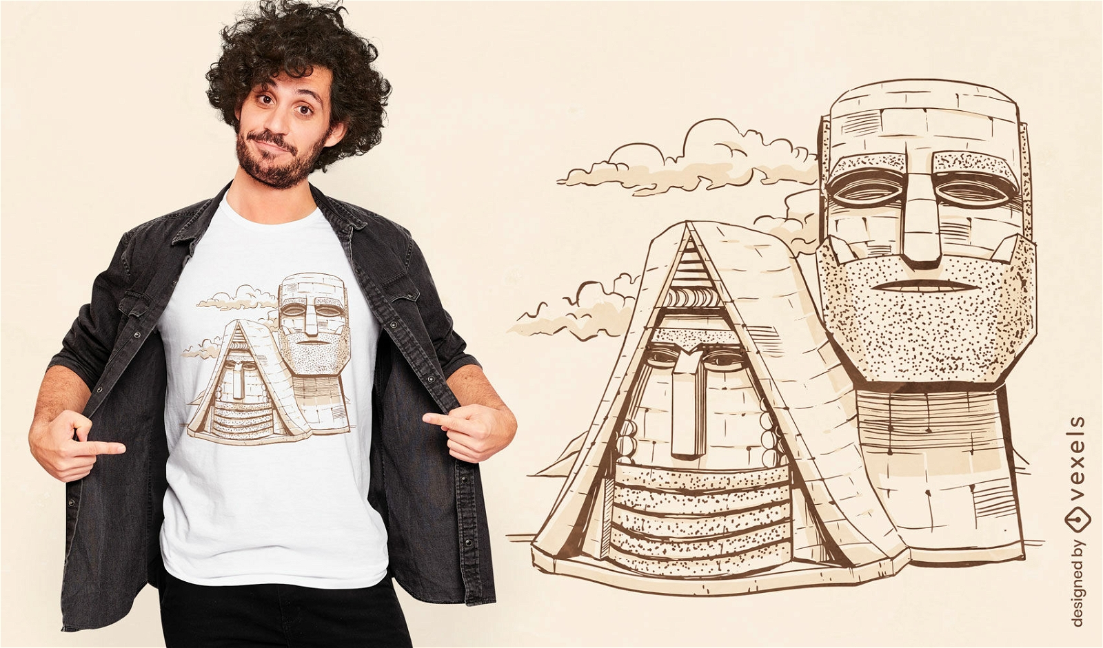 Design de camiseta de estátuas de montanha Artsakh Armênia