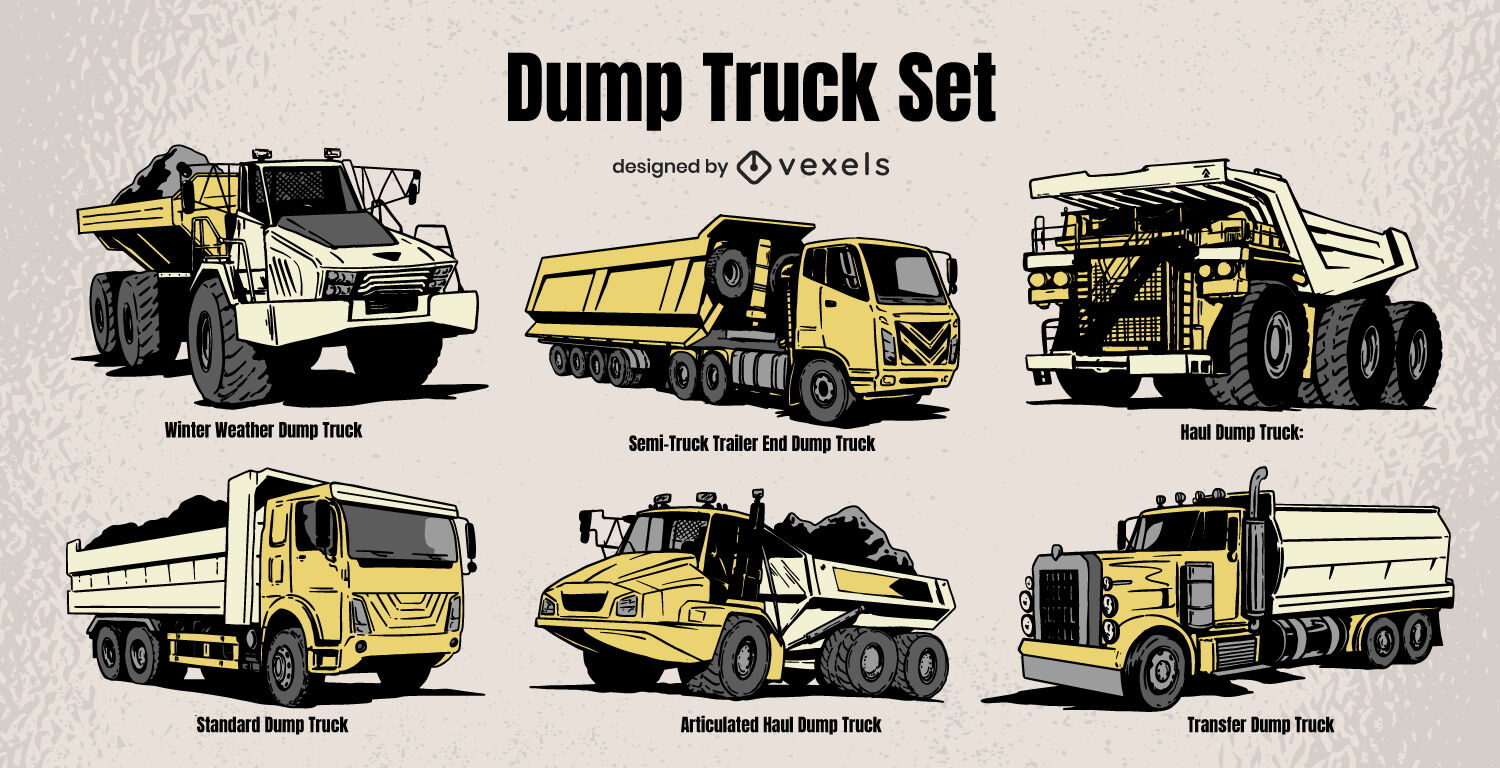 LKW-Typen-Illustrationsset