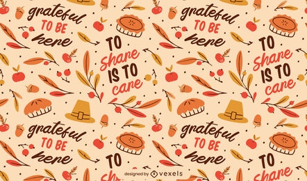 Simple Thanksgiving quotes pattern design