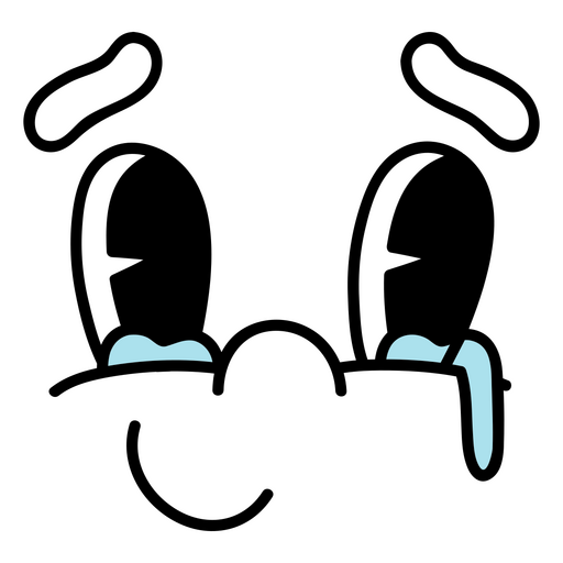 Fröhliches Cartoon-Gesicht mit Tränen PNG-Design