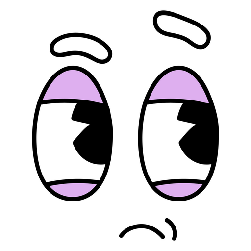 Disappointed cartoon visage PNG Design