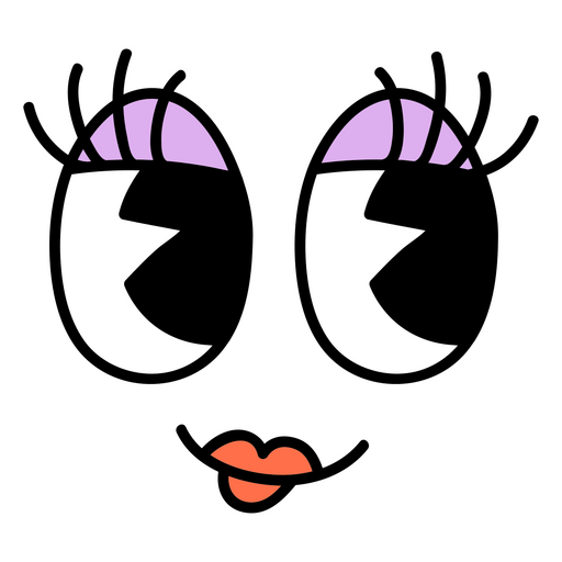 Kokettes Cartoon-Gesicht PNG-Design