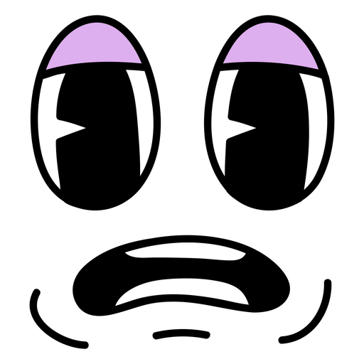 Scared cartoon face PNG Design