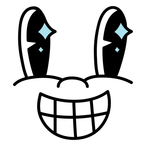 Face of a cartoon smiling PNG Design