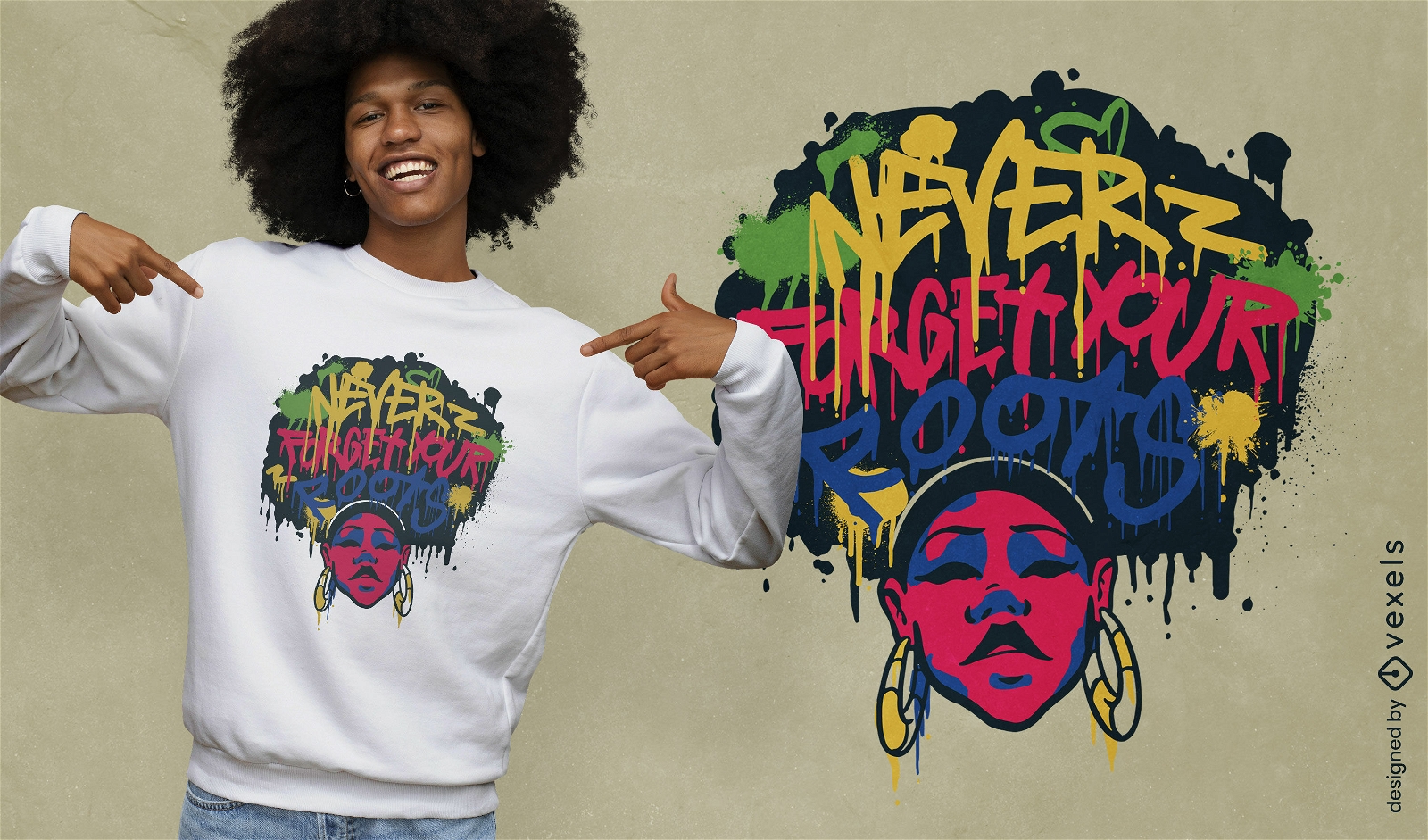 Design de t-shirt de citação de mês de história negra de raízes
