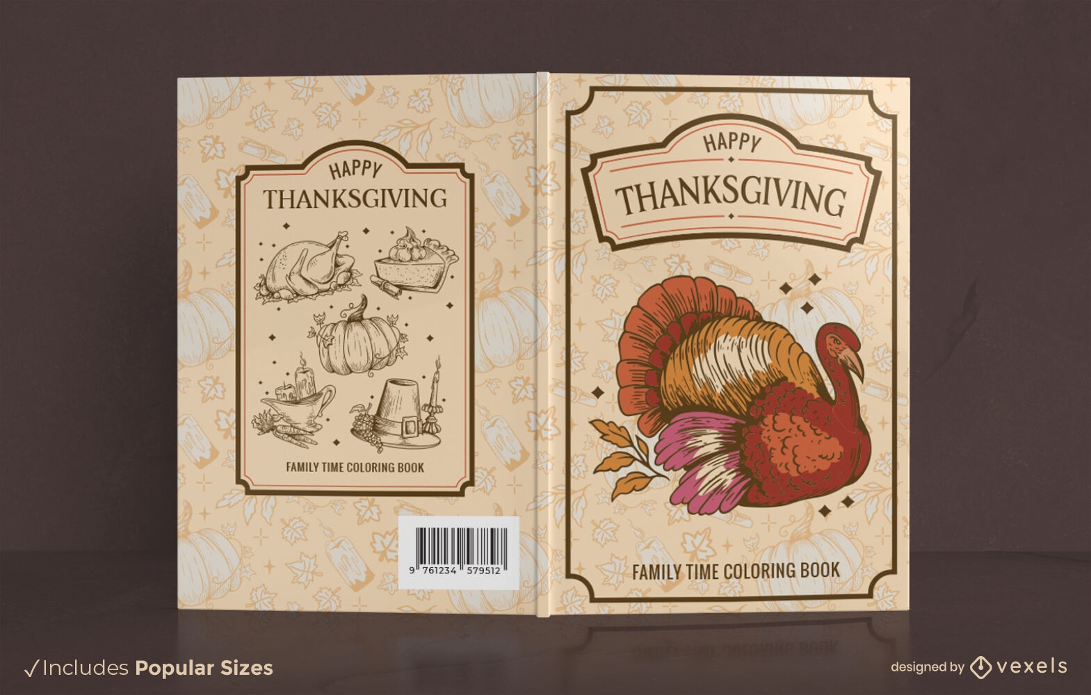 Thanksgiving turkey book cover design