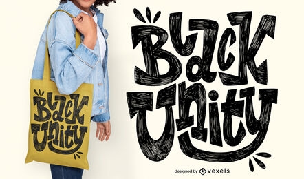 Black unity quote tote bag design