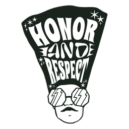 Citação de traçado cheio de honra e respeito Desenho PNG