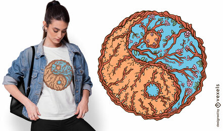Ying-Yang-Natur-T-Shirt-Design