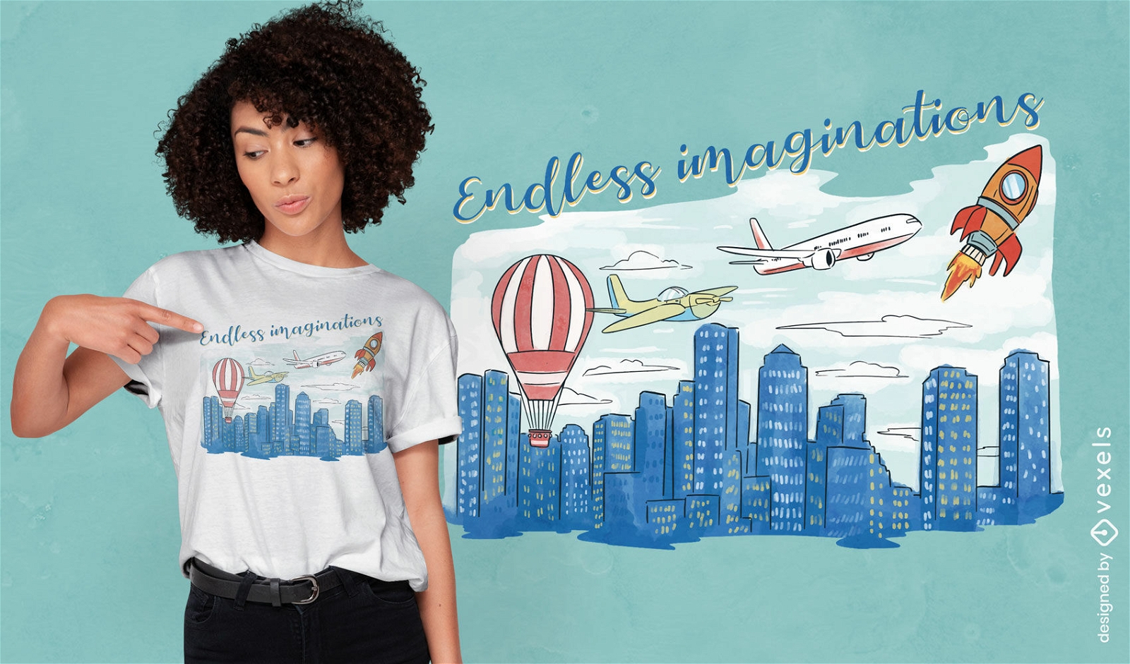 Entwicklung des Lufttransport-T-Shirt-Designs