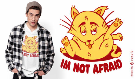 Diseño de camiseta divertida de gato sin miedo