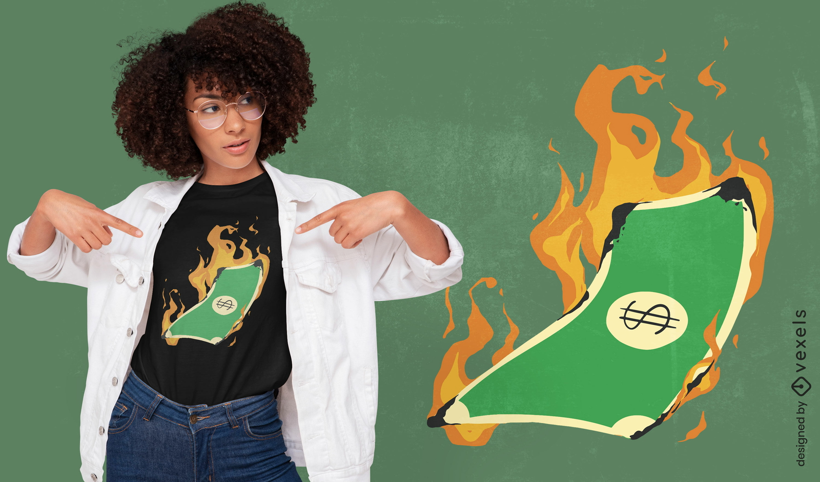 Bill on fire t-shirt design