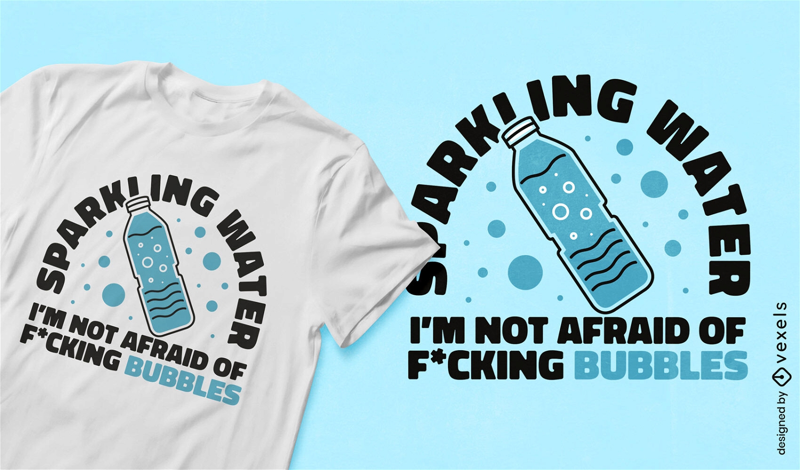 Sparklin water bottle t-shirt design