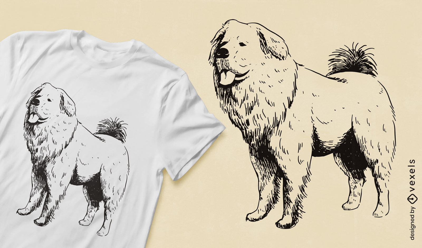 Diseño de camiseta de perro mastín ruso