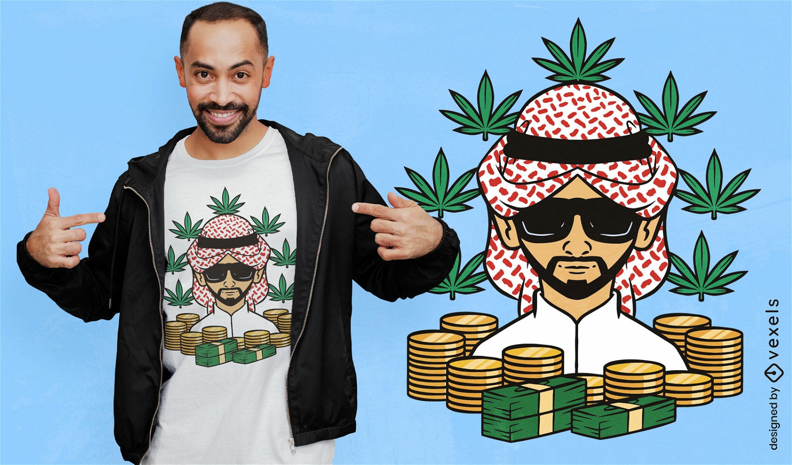 Design de camiseta do príncipe da erva daninha de Dubai