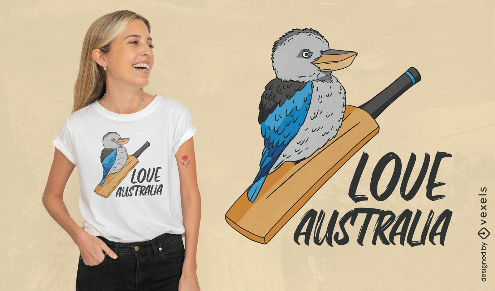 Design de camiseta de pássaro Kookaburra