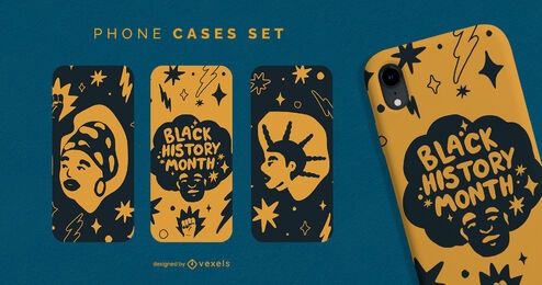 Black History Month characters phone case set