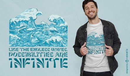 Endless waves quote t-shirt design