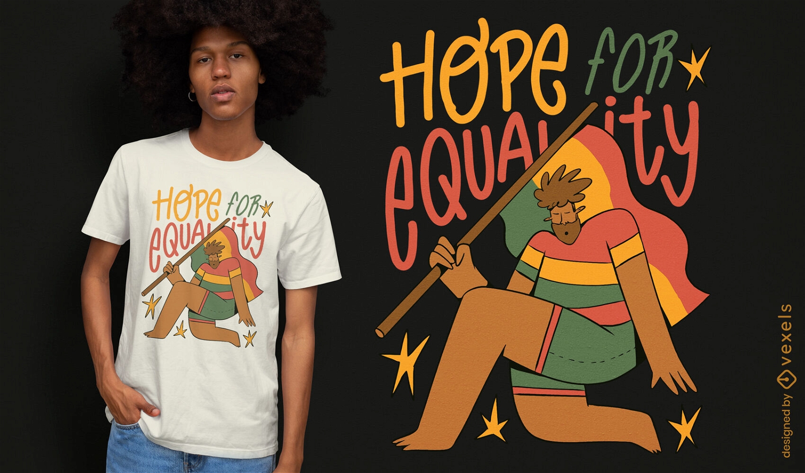 Diseño de camiseta de esperanza para la igualdad.