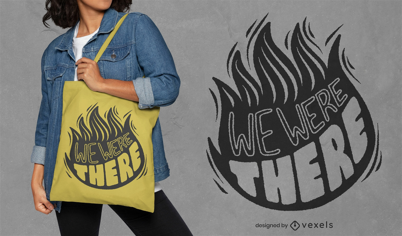 We were there flame tote bag design