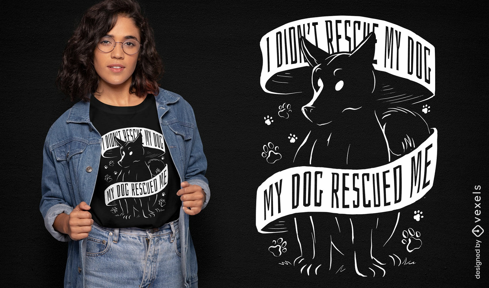 My dog rescued me t-shirt design