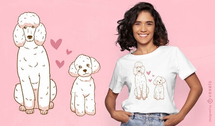 Amo design de camiseta de cães poodle