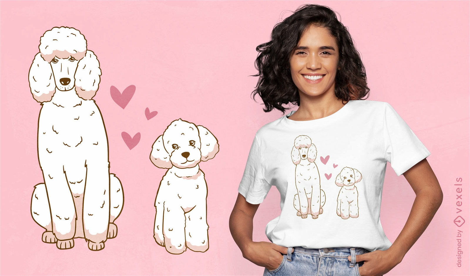 Liebe Pudelhunde T-Shirt Design
