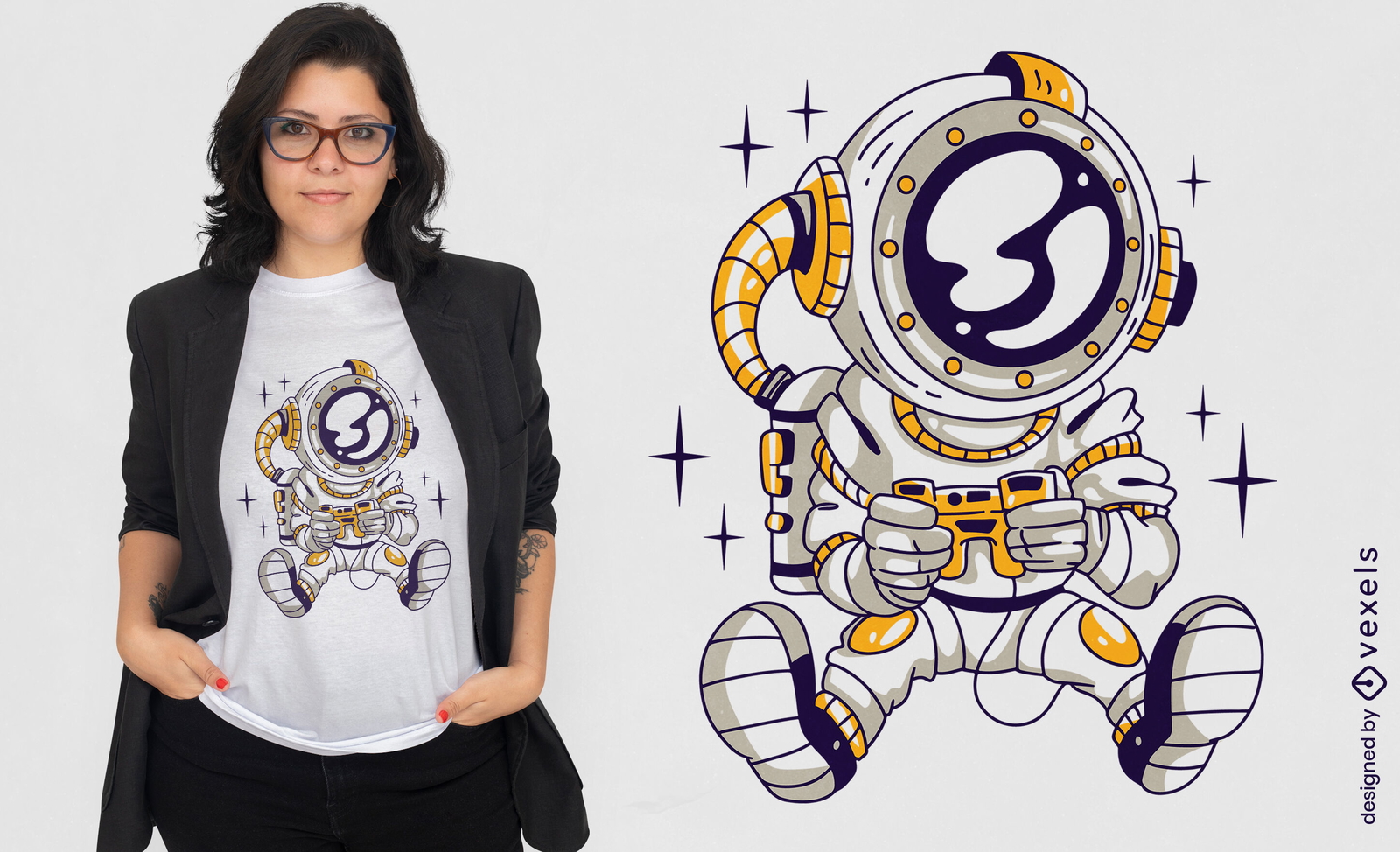 Diseño de camiseta de astronauta de jugador.