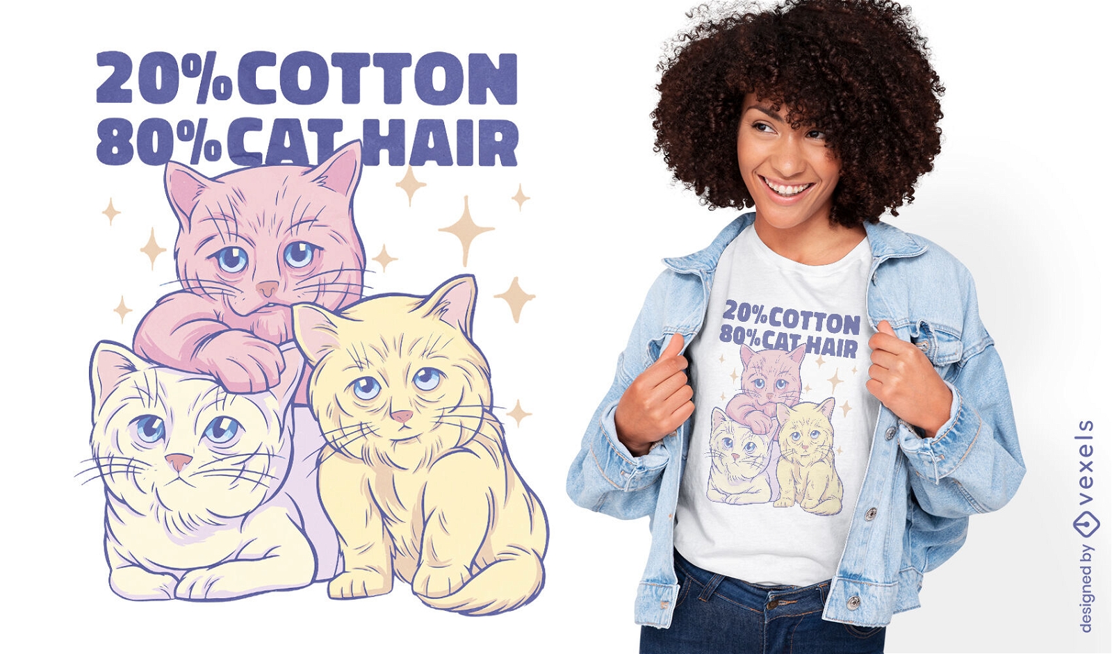 Design de camiseta de gatos de algod?o