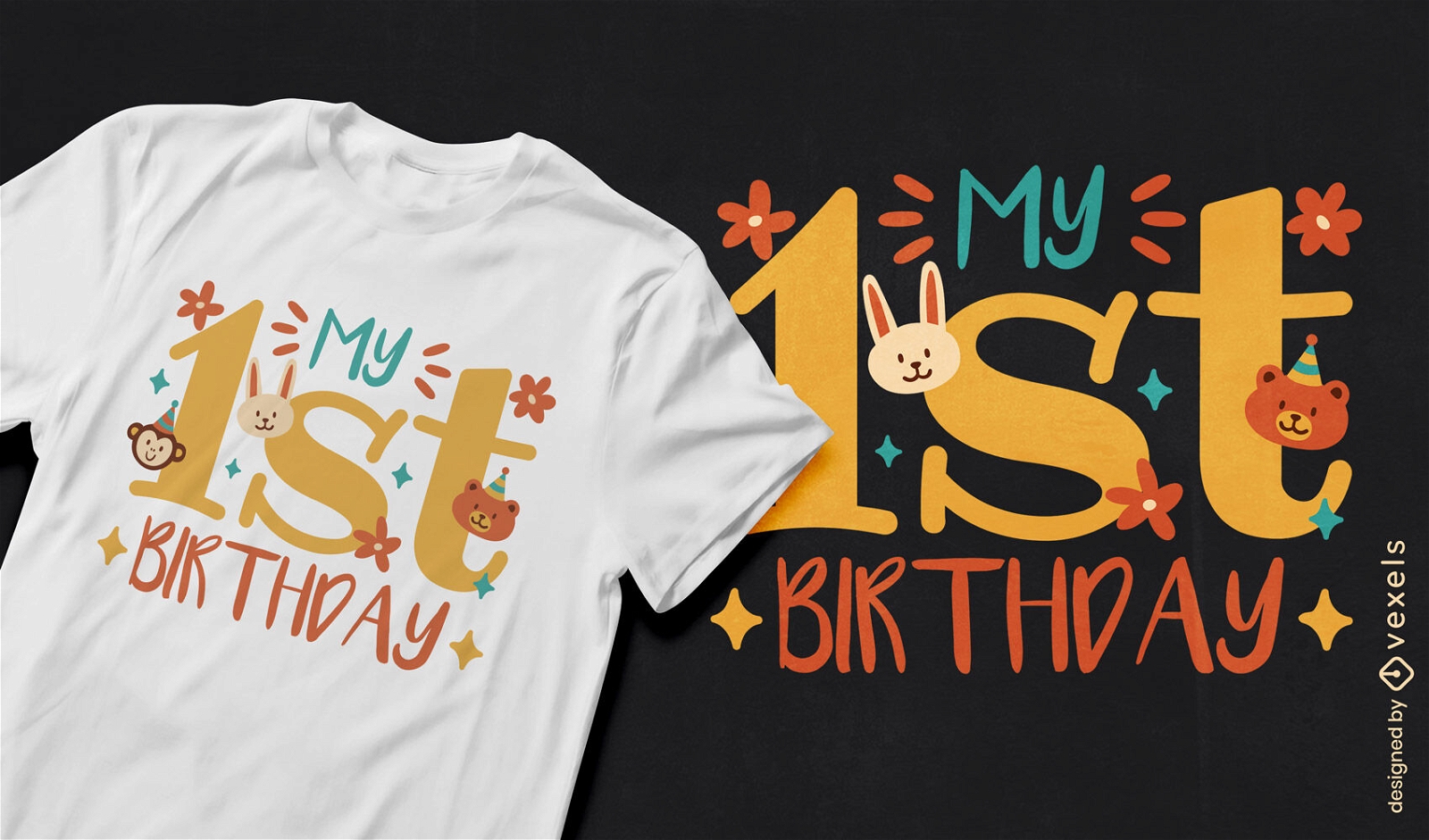 My 1st birthday animal t-shirt design