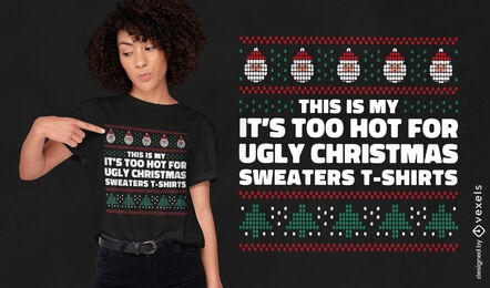 Hot for ugly Christmas sweaters t-shirt design