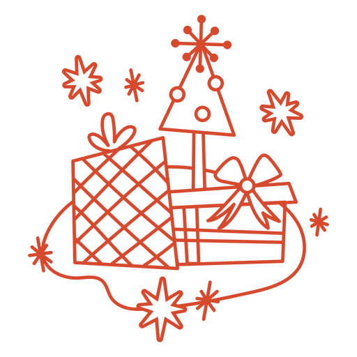 The joy of giving a Christmas present PNG Design