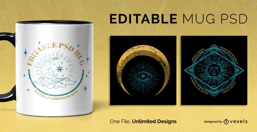 Astronomy mug design template scalable