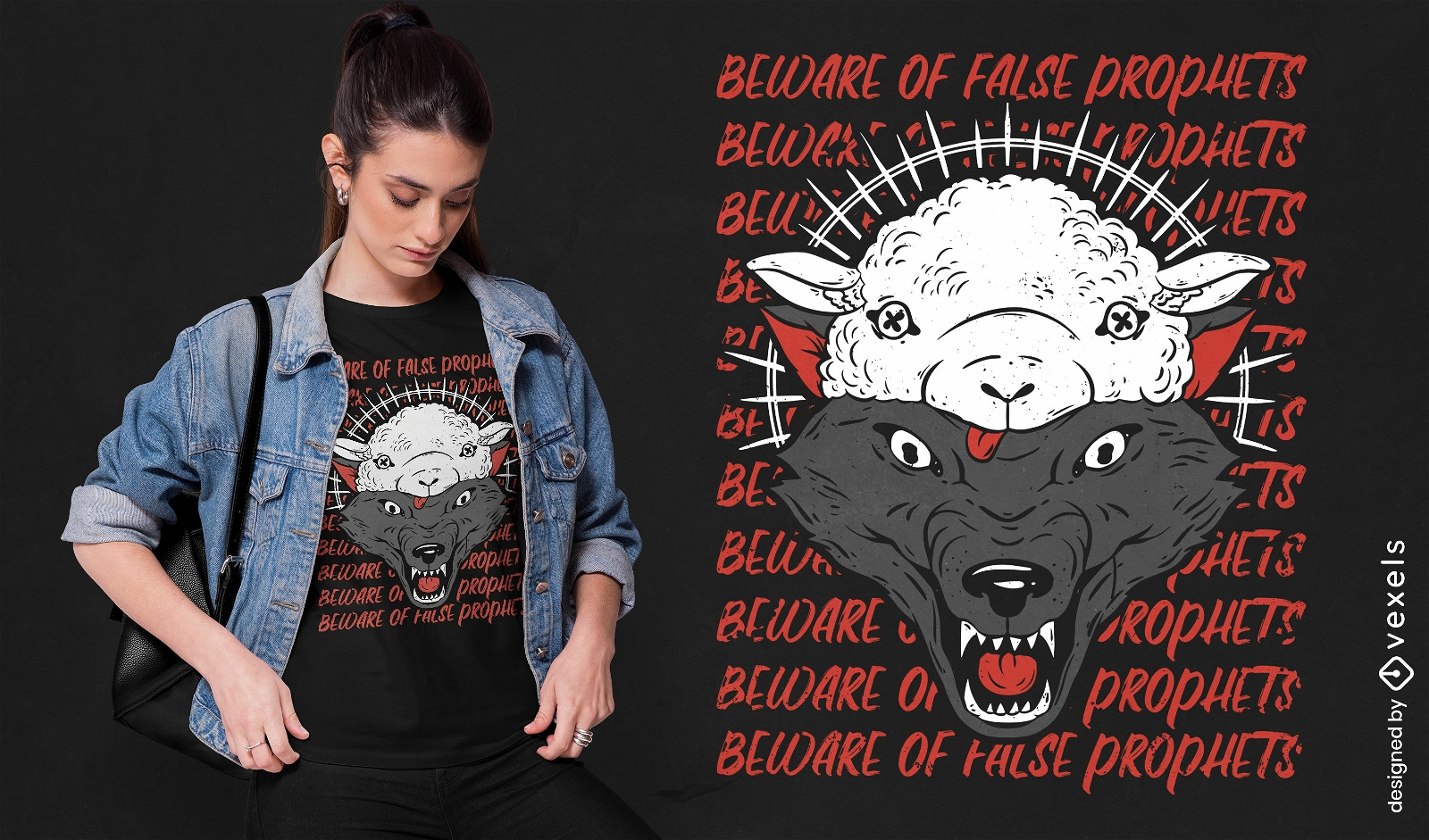 Wolf in sheep's clothing t-shirt design