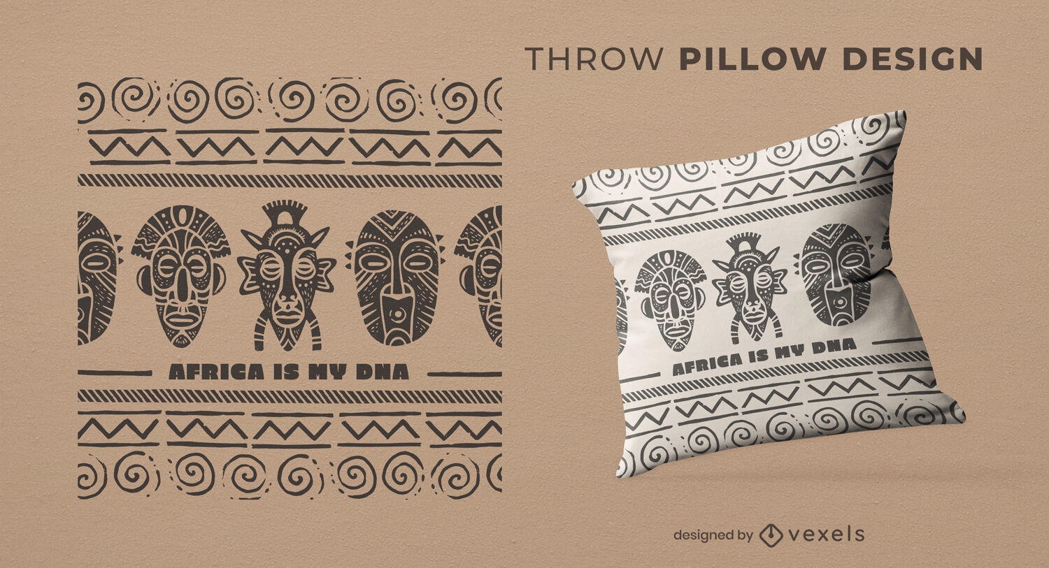 African DNA pattern throw pillow design