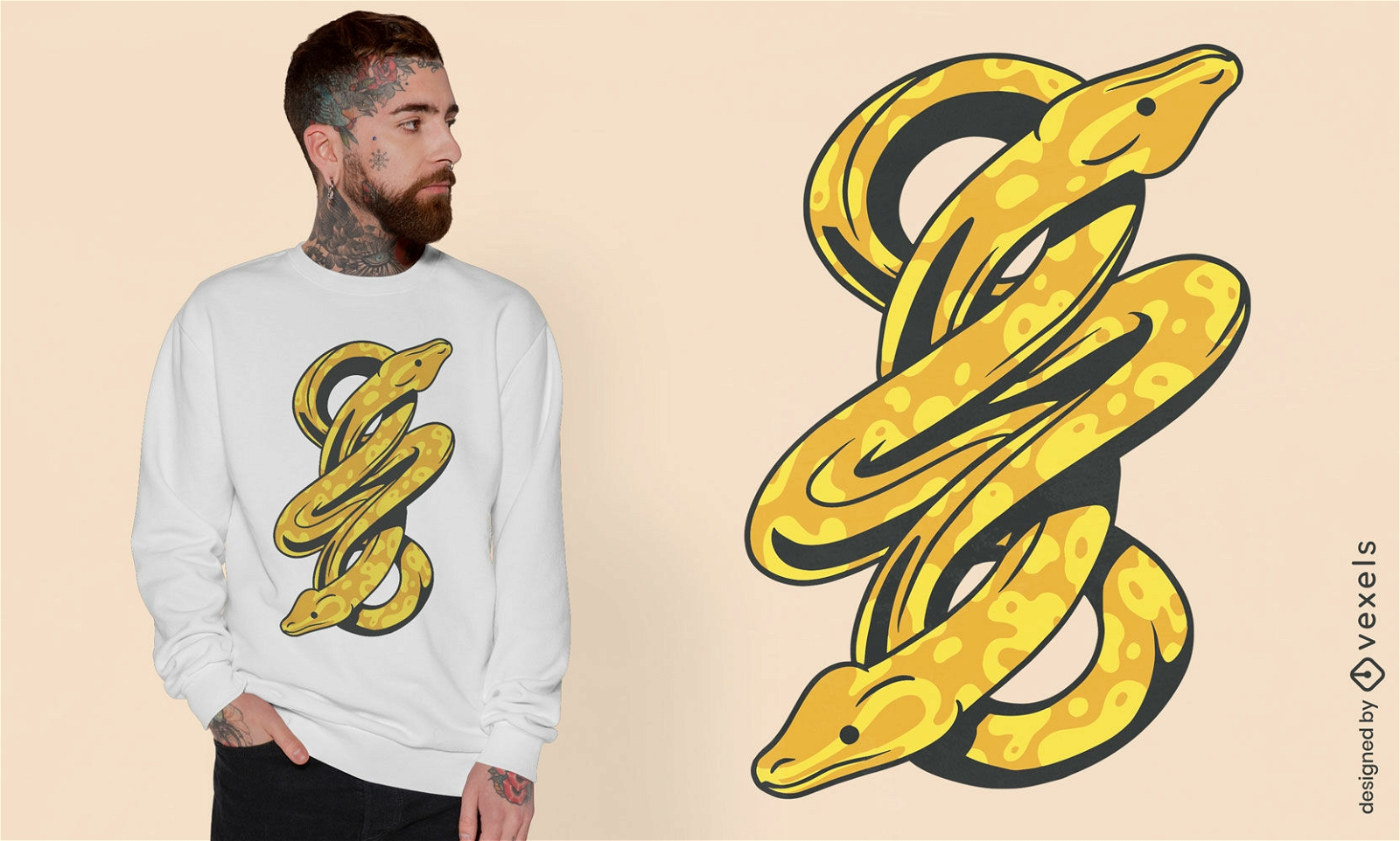 Banana Ball Python snake t-shirt design
