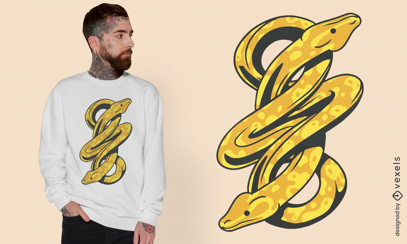 Diseño de camiseta de serpiente Banana Ball Python