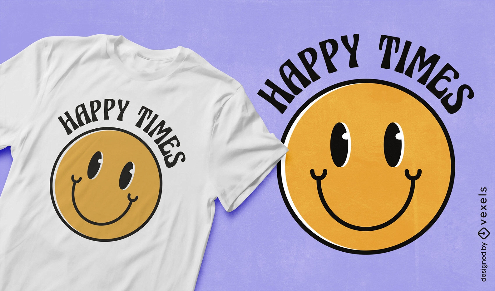 Smiley face happy times t-shirt design