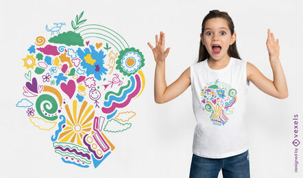 Kinderzeichnung T-Shirt-Design