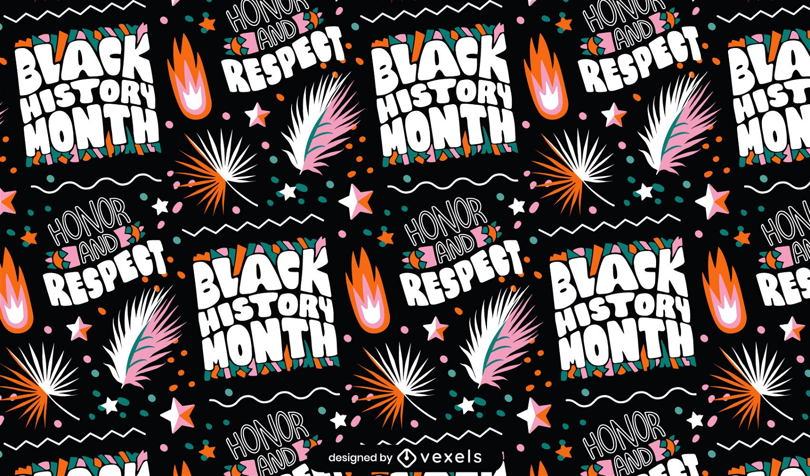 Design de padrão colorido do mês da história negra