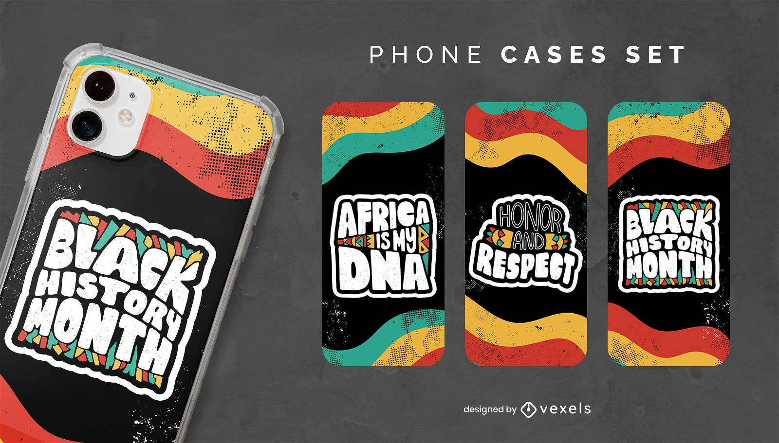 conjunto de capas de telefone da história da áfrica