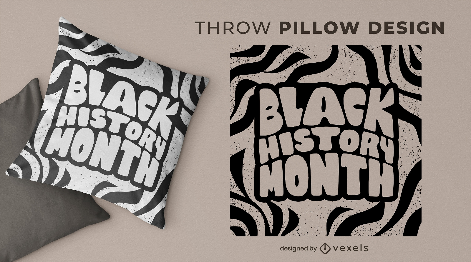 Black History Month zebra throw pillow design