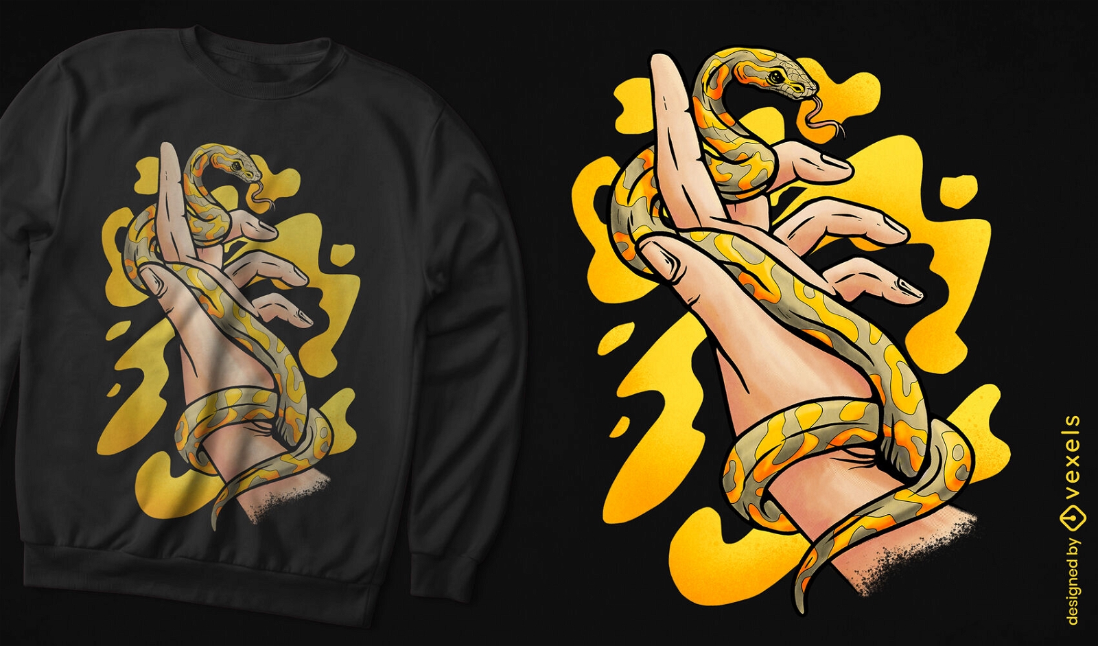 Bananenball-Schlangen-T-Shirt-Design