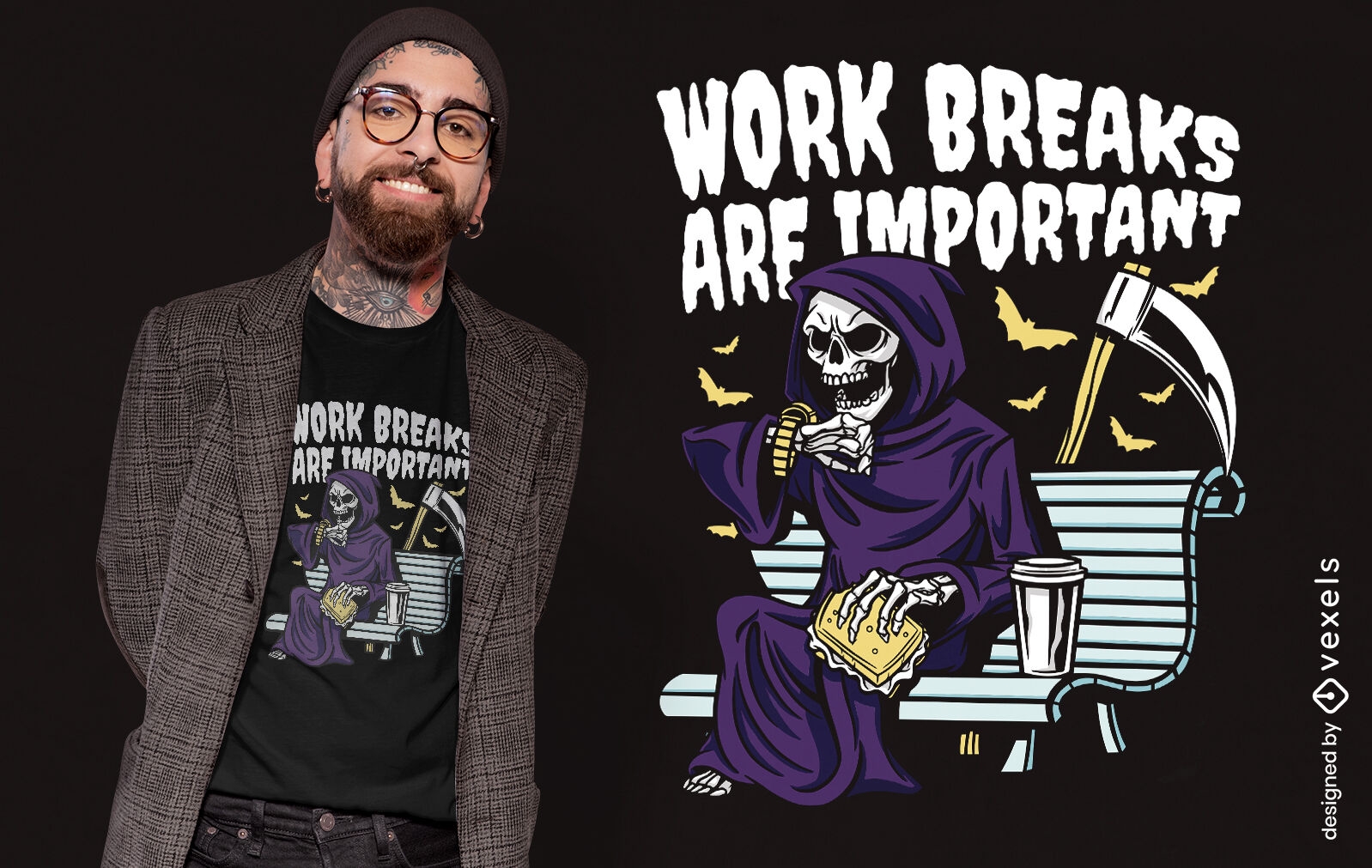 Reaper Arbeitspause lustiger T-Shirt-Entwurf