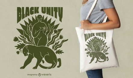 Black unity tote bag design