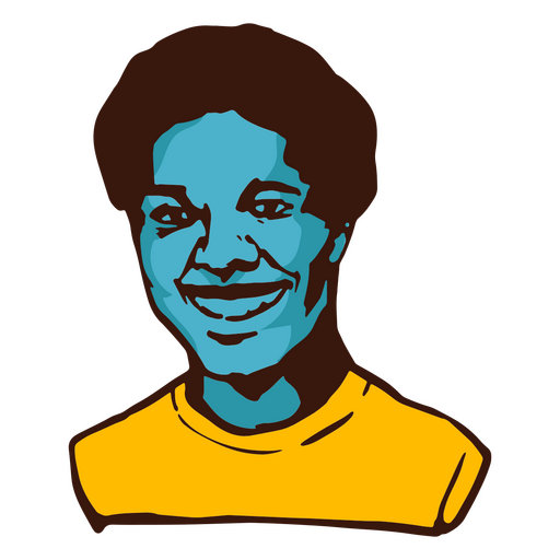 Trazo de color de hombre negro sonriendo Diseño PNG