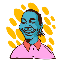 Black girl color stroke smiling PNG Design Transparent PNG