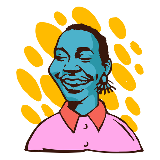 Black girl color stroke smiling PNG Design